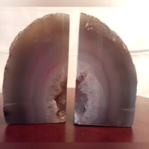 BOOKENDS NATURAL AGATE GEODE